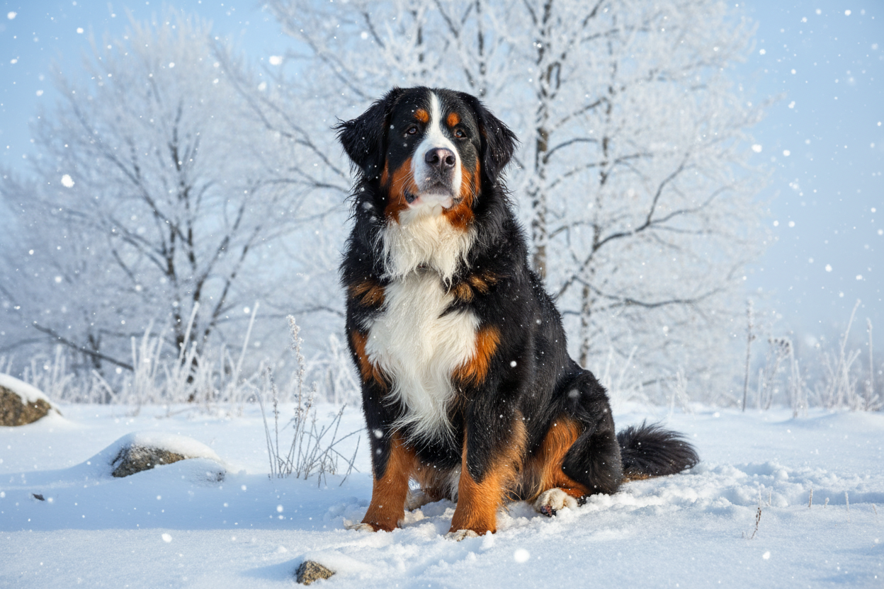 Hund im Fellwechsel im Herbst
