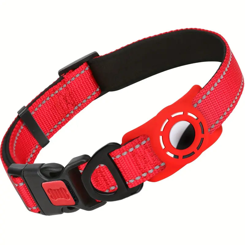 AirTag Hundehalsband – Reflektierendes, gepolstertes Halsband mit AirTag-Halter
