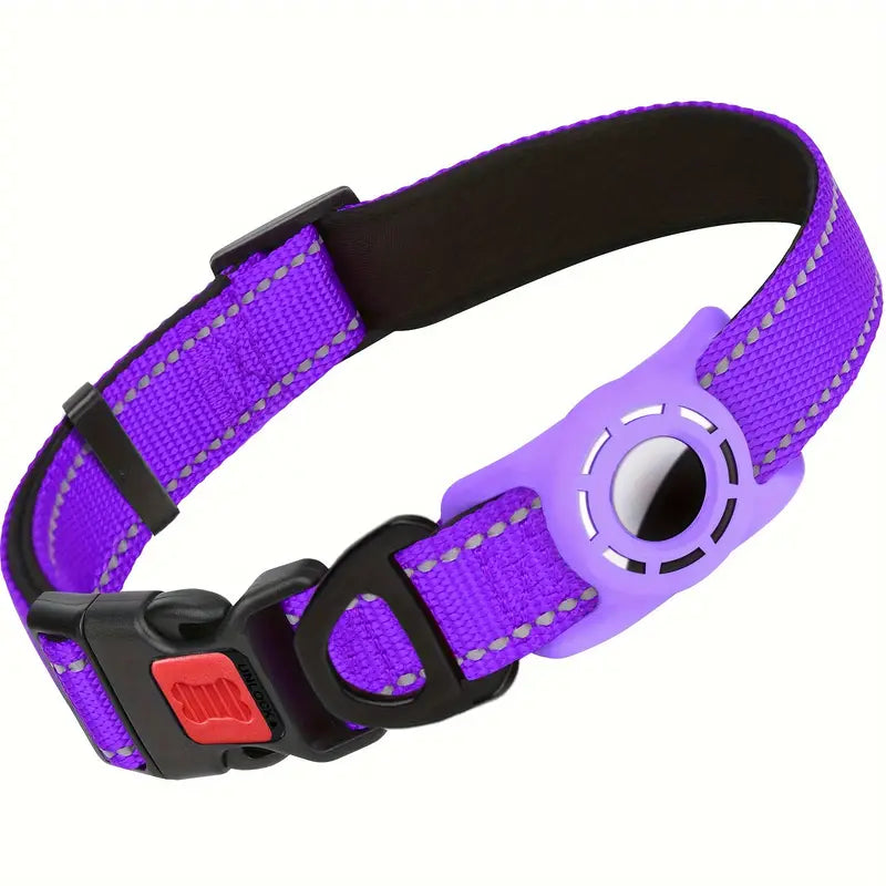 AirTag Hundehalsband – Reflektierendes, gepolstertes Halsband mit AirTag-Halter
