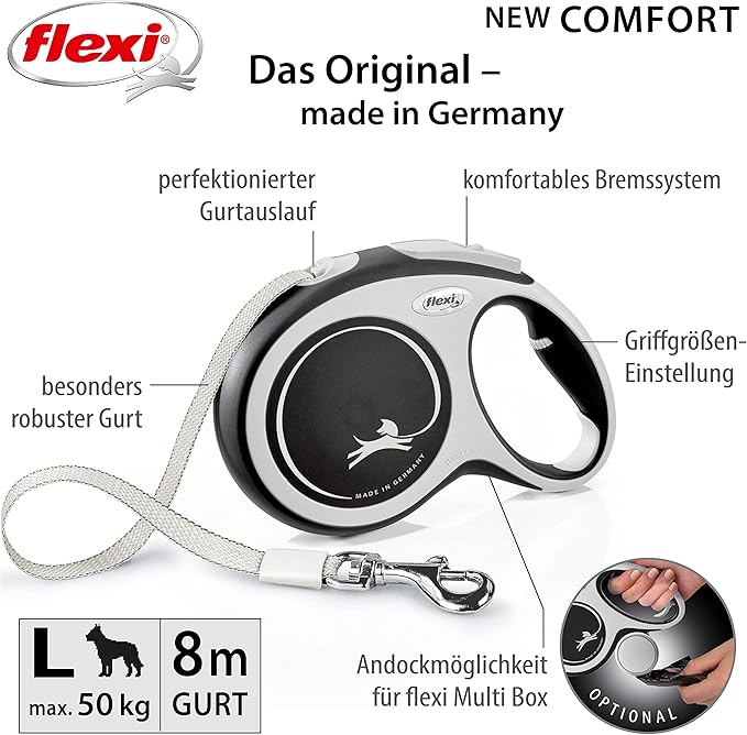 Flexi new Comfort | Roll-Leine für Hunde M -XL