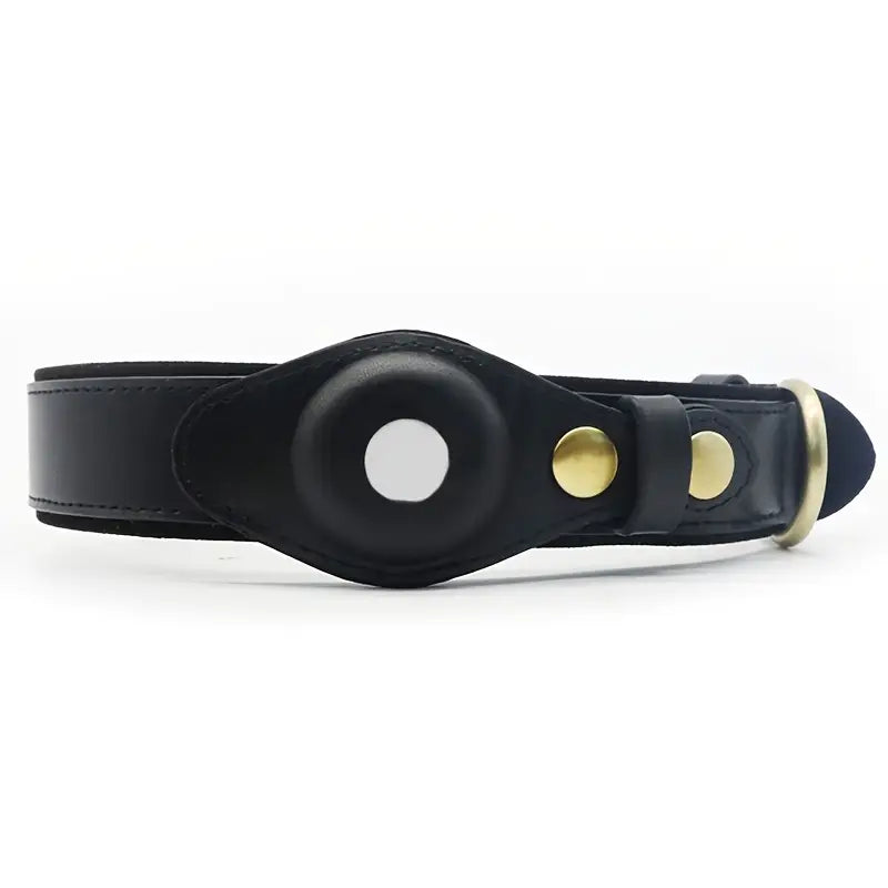Premium Leder Hunde­halsband mit AirTag Halter & GPS Tracking